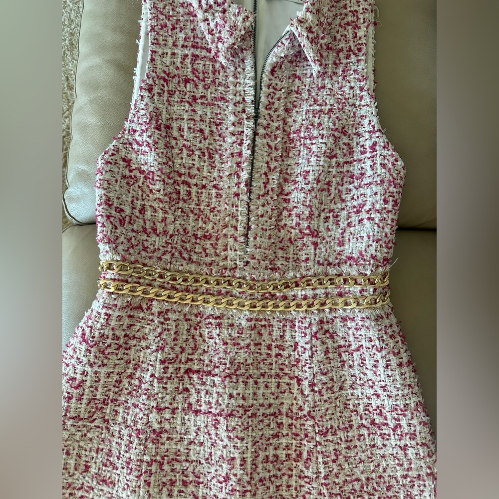 Alice + Olivia Pink and White Sleeveless Sheath Dress - Picture 2 of 10